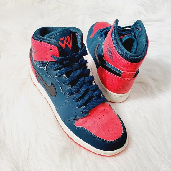 New Air Jordan 1 Retro Russell Westbrook High Top Colorful Sneakers Kicks 5.5Y - Picture 2 of 6